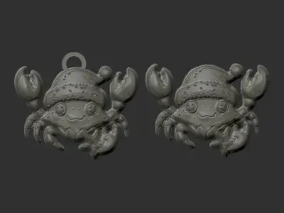 christmas crabsanda decor  3D print model