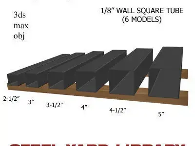1 8in Wall Square Tube 3D model