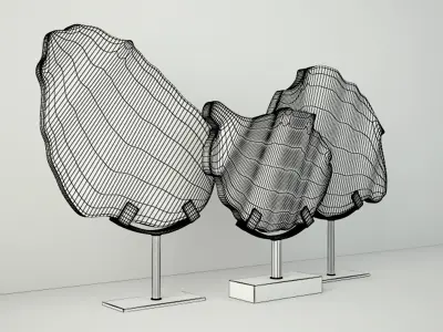 Petrified Wood Slices On Stand 2 3D model