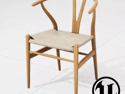 Hans Wegner Wishbone Chair UE4 Low-poly 3D model