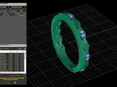 3D Ring gold with diamonds 3D model