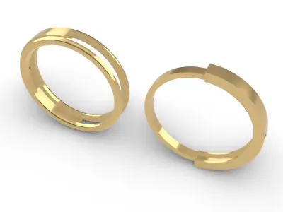 0256 Couple Ring 3D print model