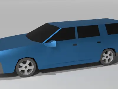 low poly car 3d model volvo wagon Low-poly 3D model