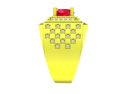 A7229 Korean Style Diamond Vintage Men Ring 3D print model