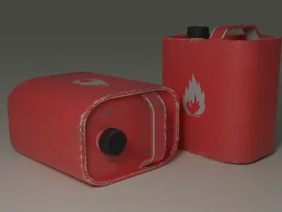 Lowpoly jerrycan game ready canister Low-poly 3D model