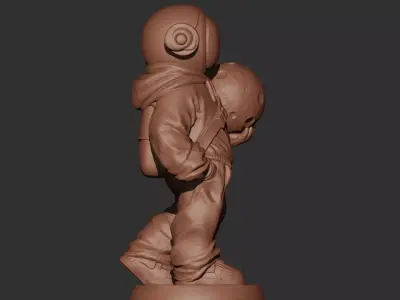 Astronaut Holding the Moon Sculpture Printable 3D print model