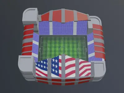 Football Stadium - USA Low-poly 3D model