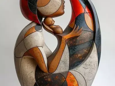 Modern wooden sculpture 3D print model