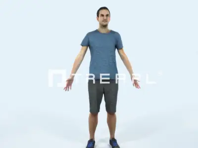 Jest 01A Animated Rigged Summer Casual Man Low-poly 3D model