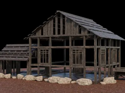Medieval Village Asset 21- 4K Textures Game Ready Low-poly 3D model