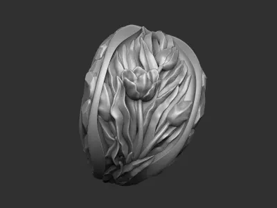 The Romantic Tulip ring design 3D print model