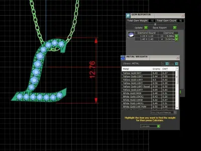 Jewelry Alphabet Pendant L 3D print model