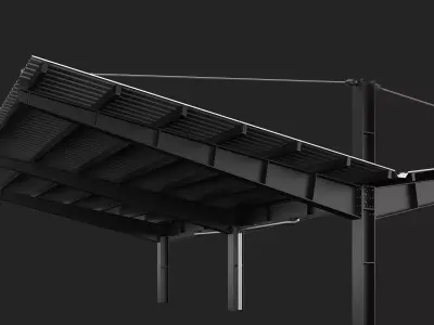 Modern metal carport 4 outdoor canopy shelter 3D model