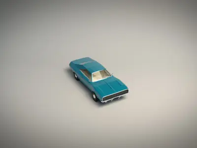 Low Poly Muscle Car 04 Low-poly 3D model