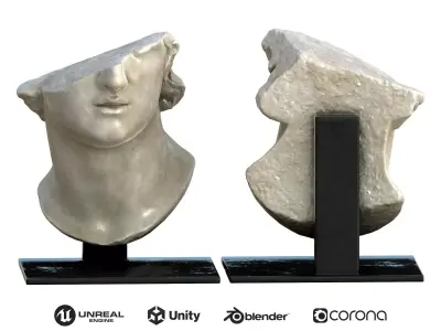 Statue 010 Low-poly 3D model
