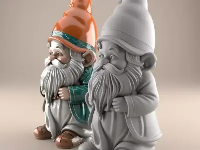 Charming Gnome 3D Model STL File for Printing 3D print model