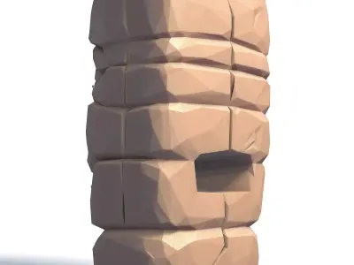 Tiki Totem Stylized Tribal Sculpture for 3D Printing 5 3D print model