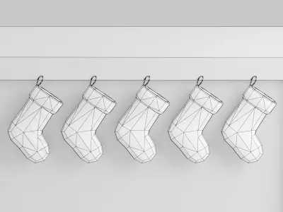 Christmas Socks G39 Low-poly 3D model