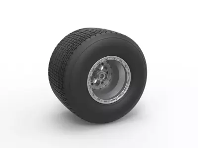 Rear wheel from Sprint car Version 2 Scale 1 to 25 3D print model