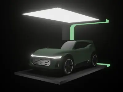 concept car design Low-poly 3D model