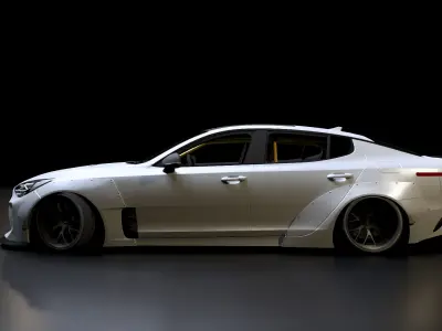 KIA Stinger GT With Wide Body Kit 3D 3D model