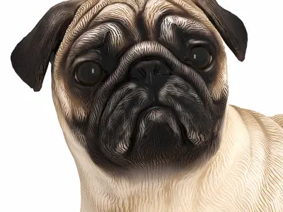 Pug dog figurine 3D model
