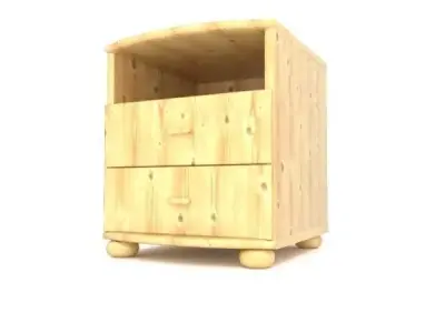 Pinewood bedside 3D model
