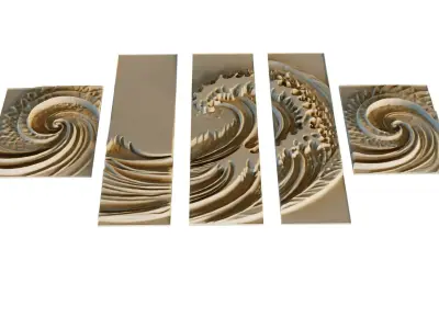 mural decor set wall panel 32 3D model