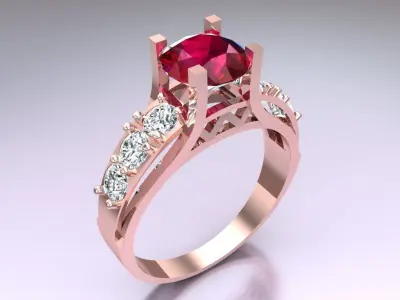 Diamond Ring - Womens Rings - N2122 Free 3D print model