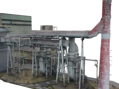 Old Factory Low-poly 3D model