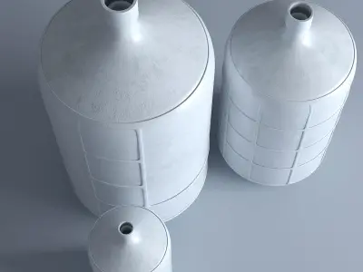 Big Clay Vases Set 3D model