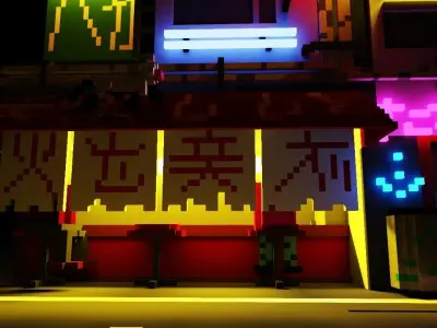 night tokyo Free low-poly 3D model