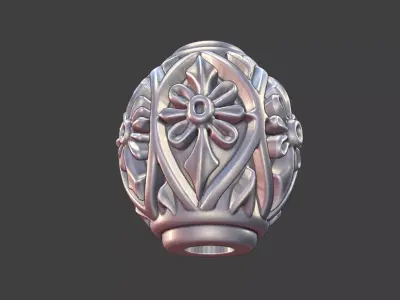 Decorative Silver Bead floral 3D print model
