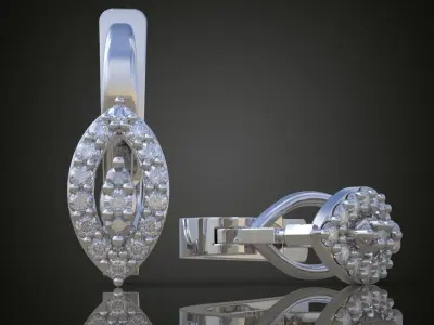 Earring 3D model 3D printable model 0124-6 3D print model