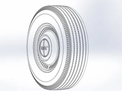 Wheels 1956 Dodge Royal for scale model 3D print model