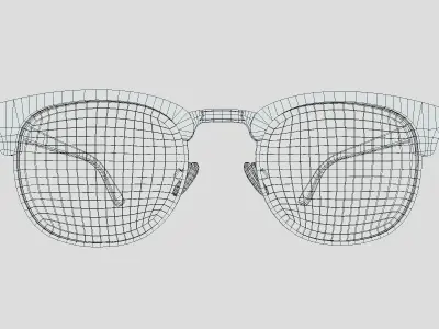 Retro Brownline Glasses Low Poly PBR Realistic Low-poly 3D model