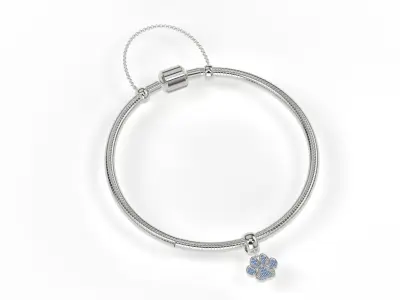 Charm Dog Paw with Gems 3D print model