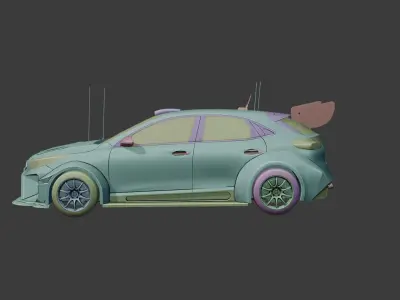 Lowpoly Rallycross KIA Xceed concept Low-poly 3D model