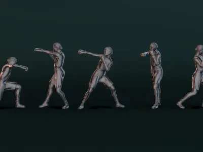 Boxer Woman Set02 3D model