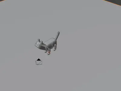 3D cat with RIG Low-poly 3D model