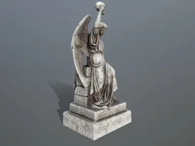 statue 2 of angel Low-poly 3D model