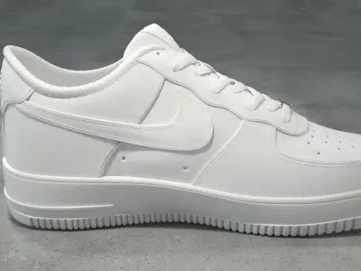 Nike Air Force 1 low white Low-poly 3D model