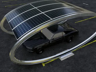 ELLIPSE TYPE SOLAR CARPORT TYPE-1 3D model
