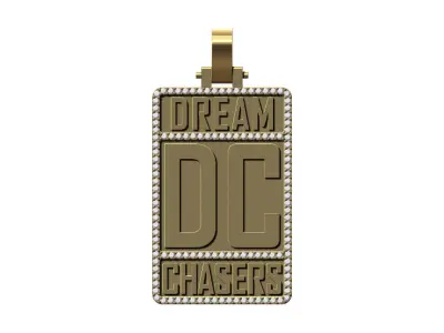 Diamond Dream chasers rectangular pendant 3D print model