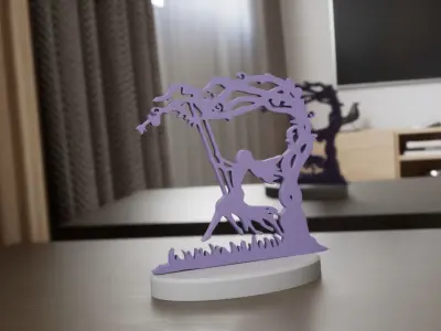 TREE GIRL DESK DECORATION Free 3D print model