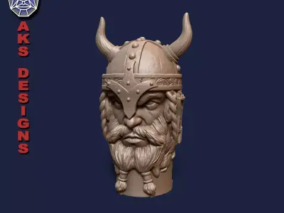Ancient viking warrior v1 Penholder and flowerpot 3D print model