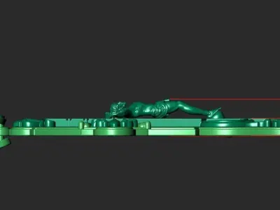 A CROSS WITH A CRUCIFIX AND AN ORNAMENT 3D print model