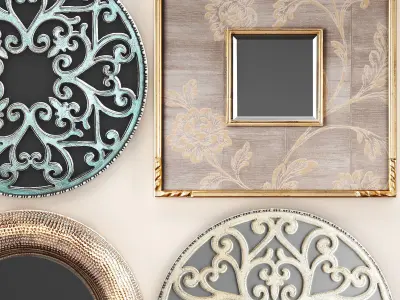 Collection of decorative mirrors 2 3D model