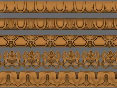 IMM ORNAMENT CURVE BRUSHES 3D model