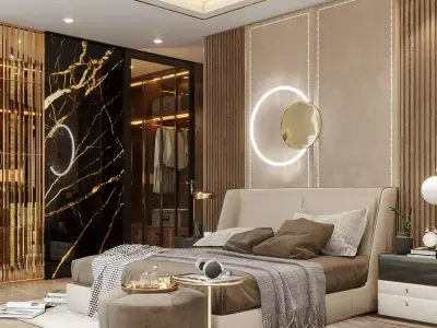 Luxury bed room 3D model